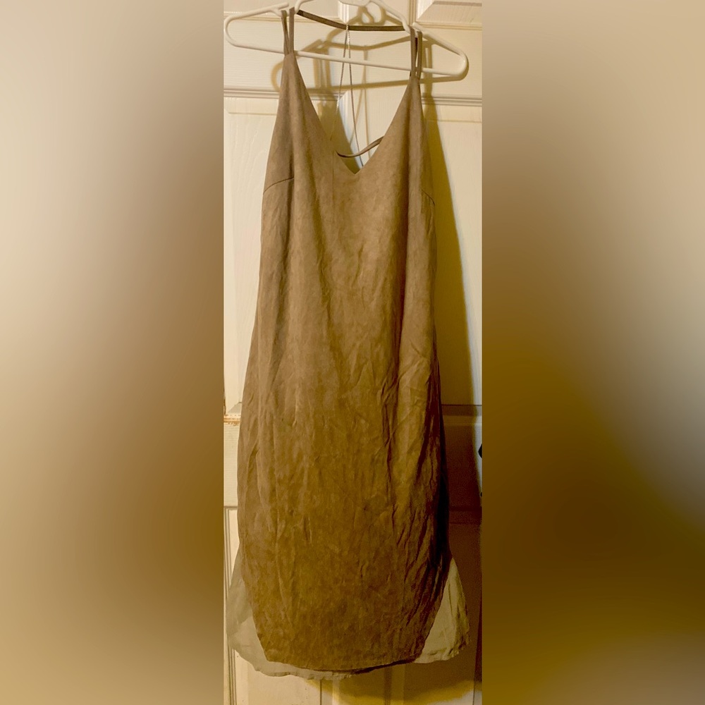 Brown suede looking dress